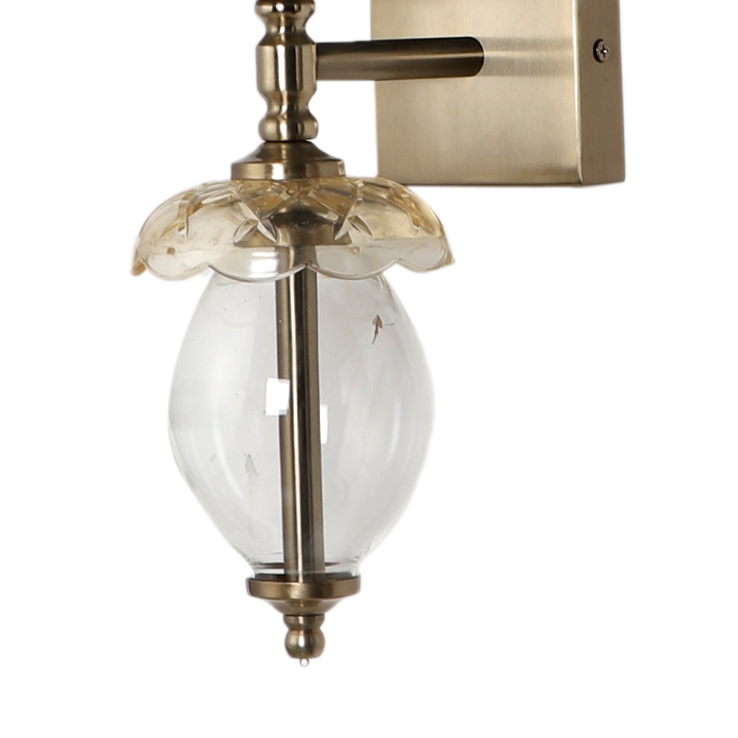 Square base single Wall Light with oval glass shape