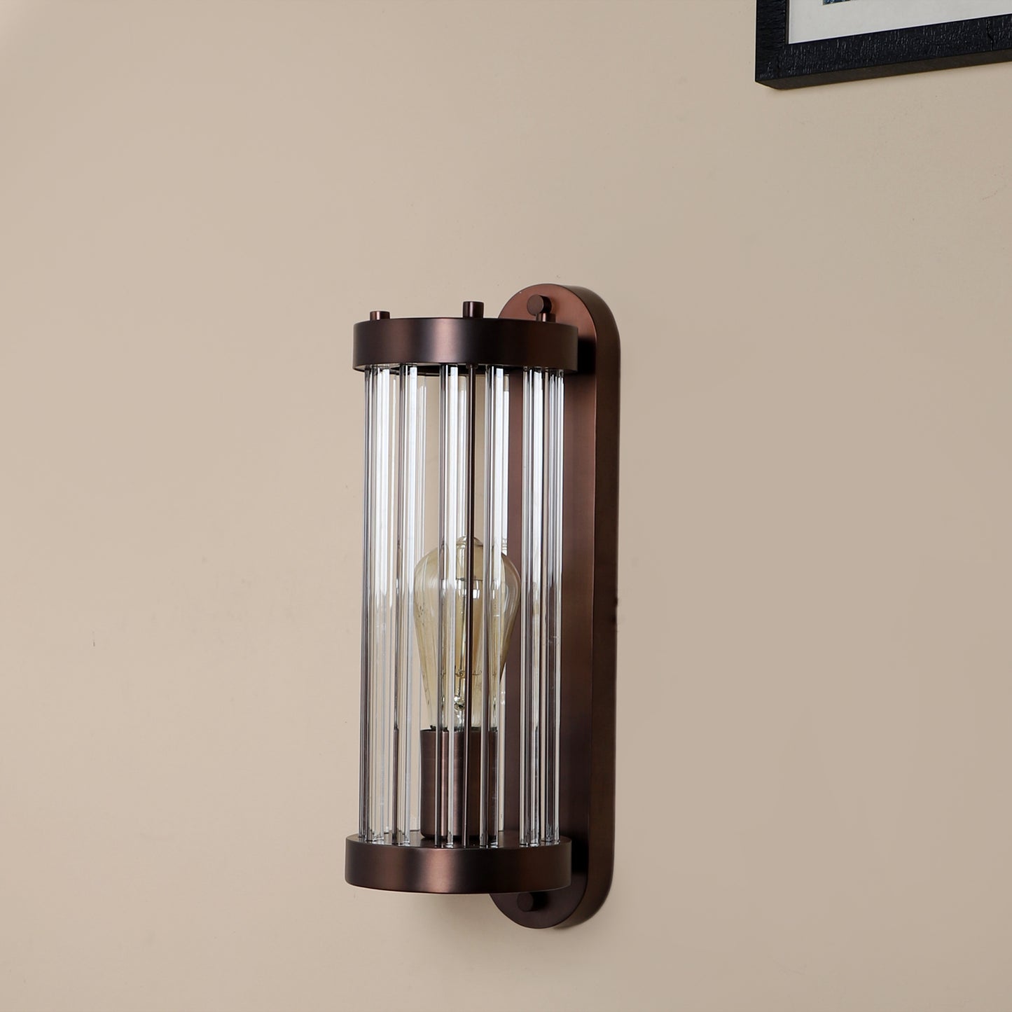Oval base with glass tube Wall Light