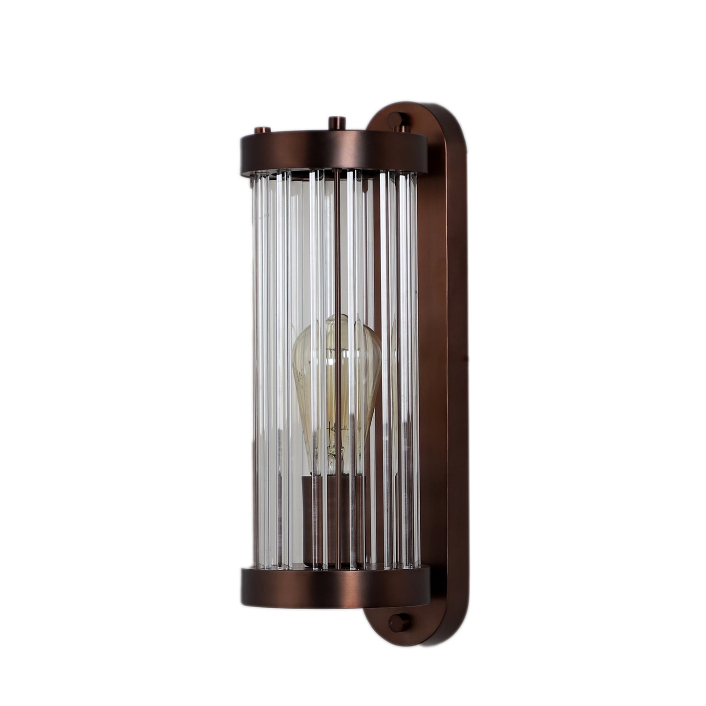 Oval base with glass tube Wall Light