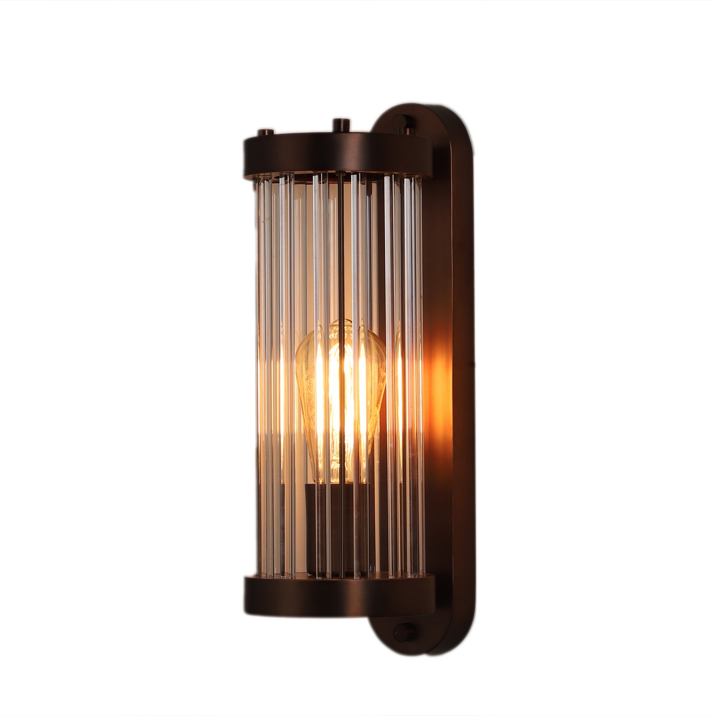 Oval base with glass tube Wall Light