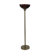 Round Base with Smoky Black/Maroon/Green Uplighter