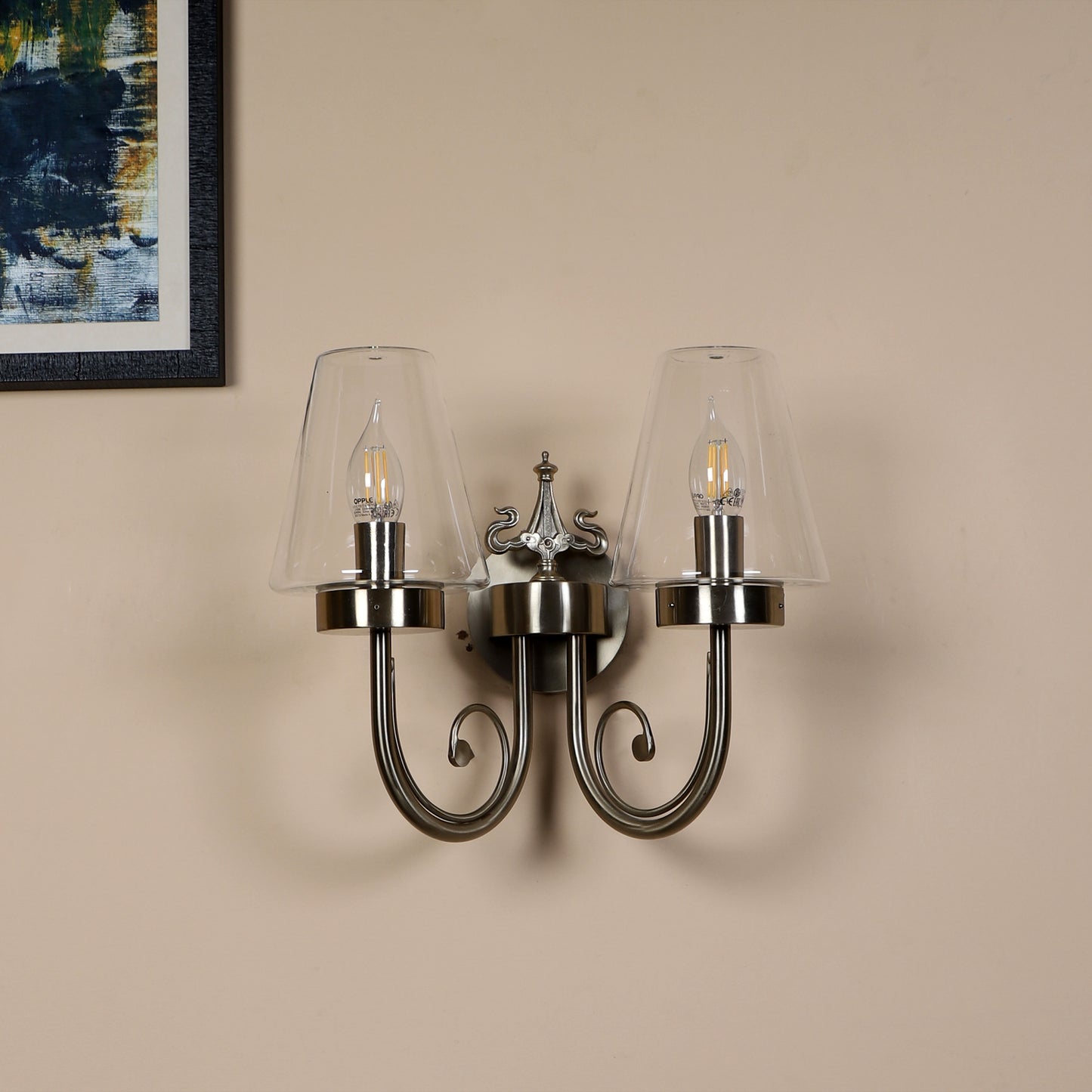 Double arm Wall Light with clear glass