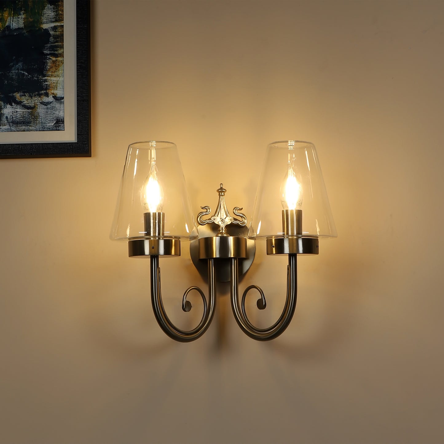 Double arm Wall Light with clear glass