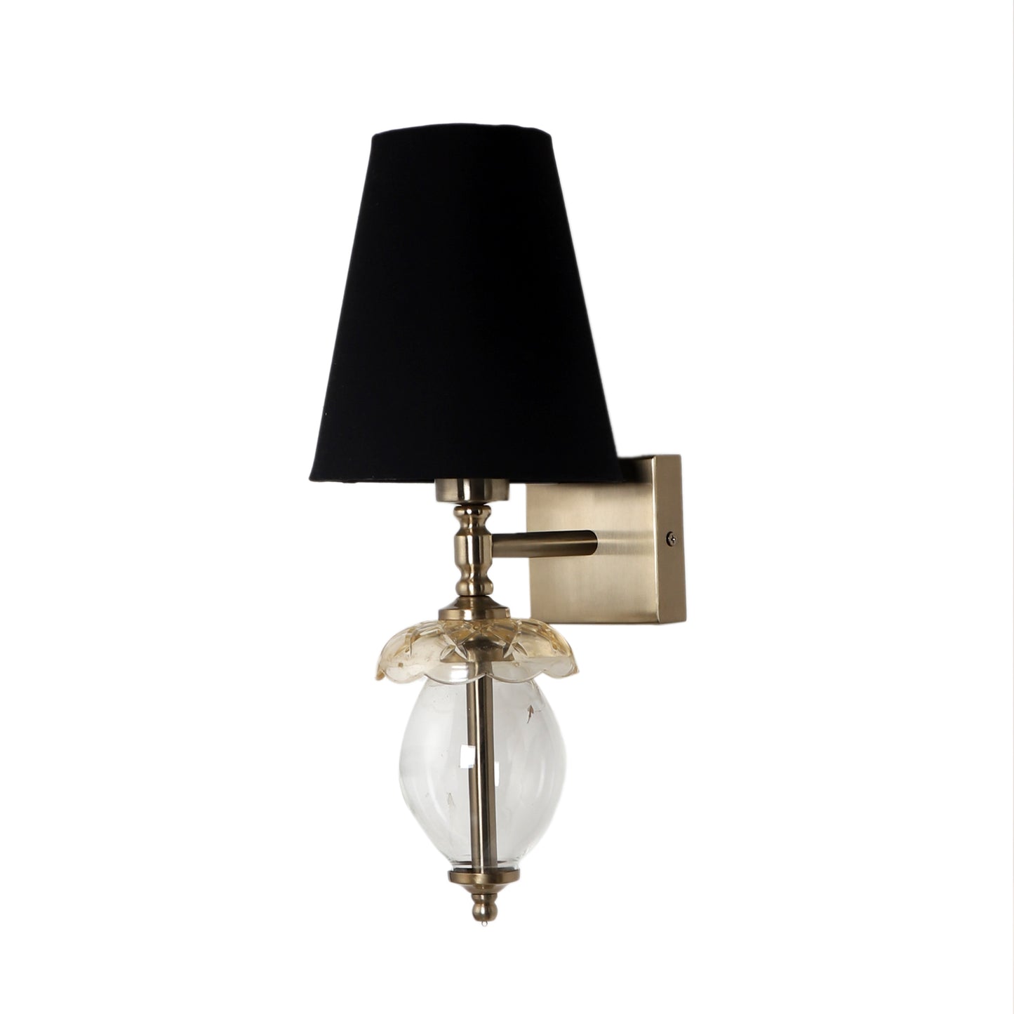 Square base single Wall Light with oval glass shape
