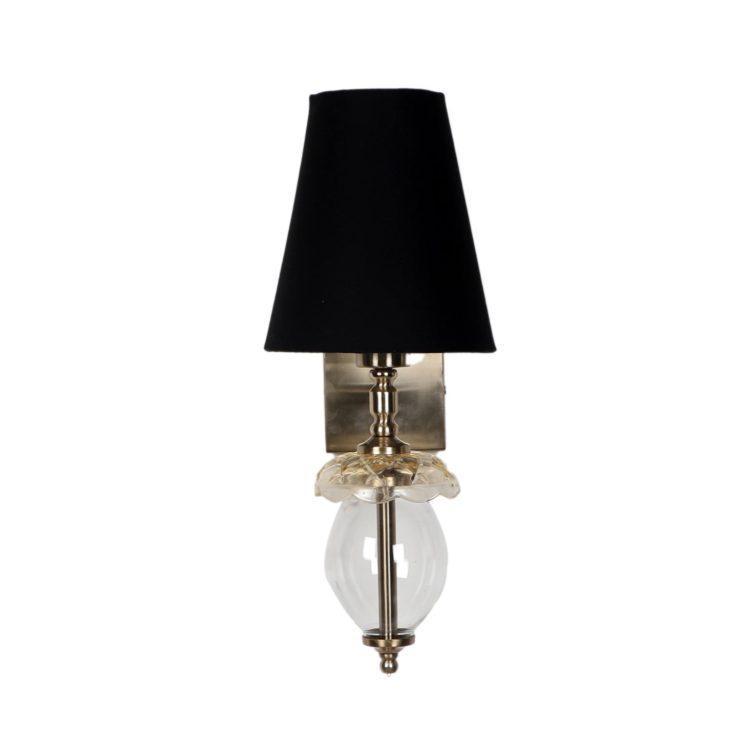 Square base single Wall Light with oval glass shape