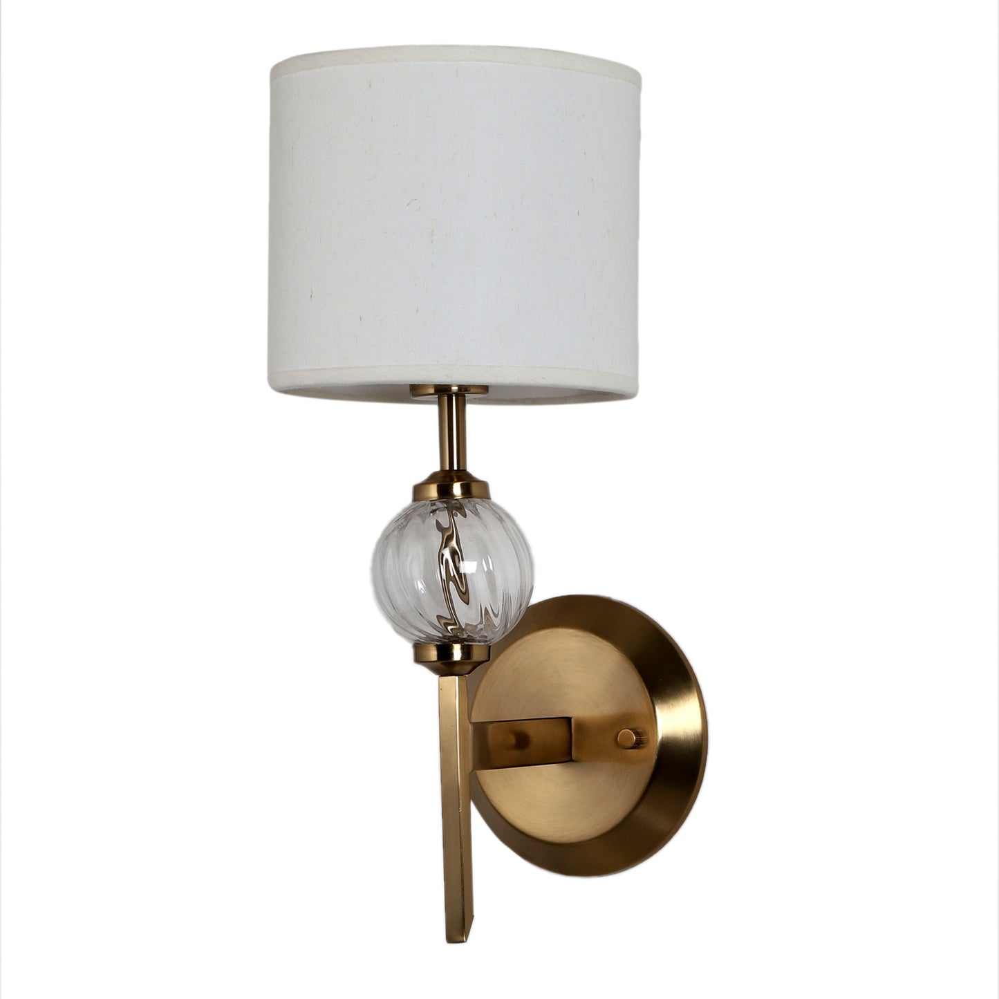 Round base with crystal ball wall light