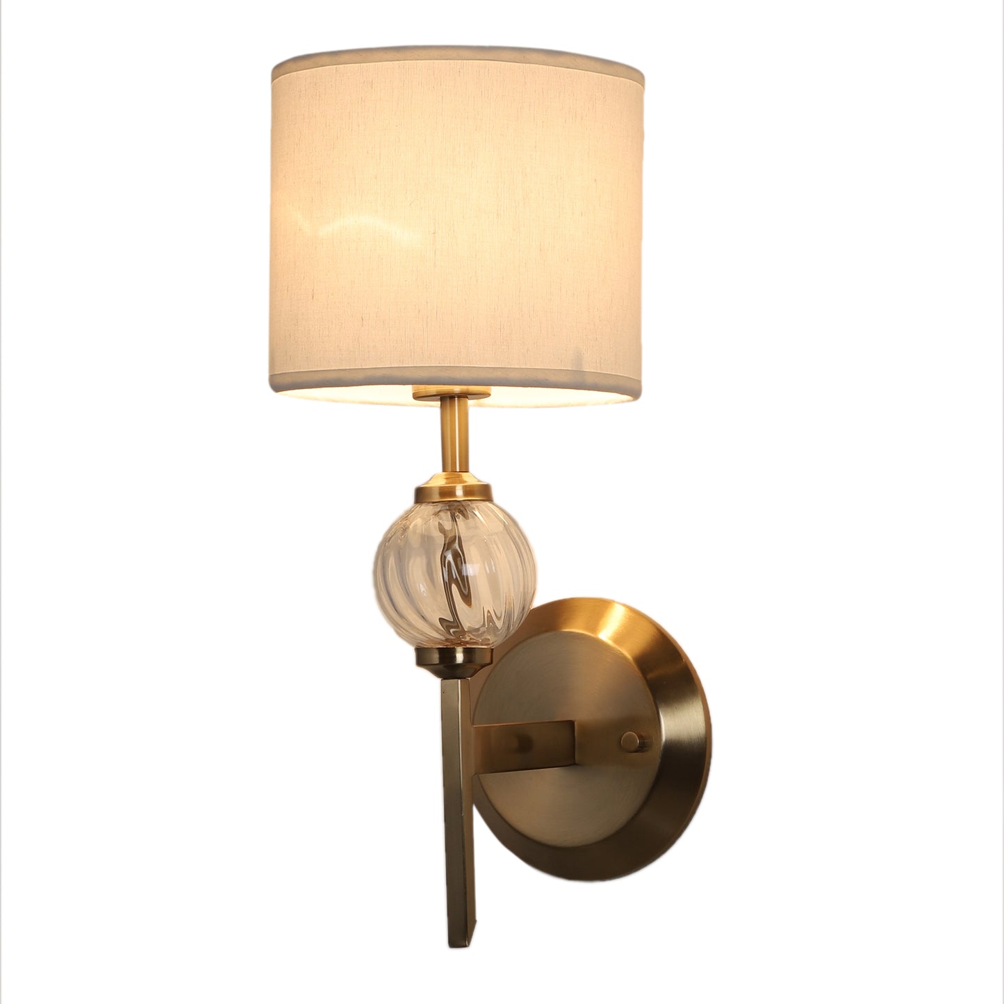 Round base with crystal ball wall light
