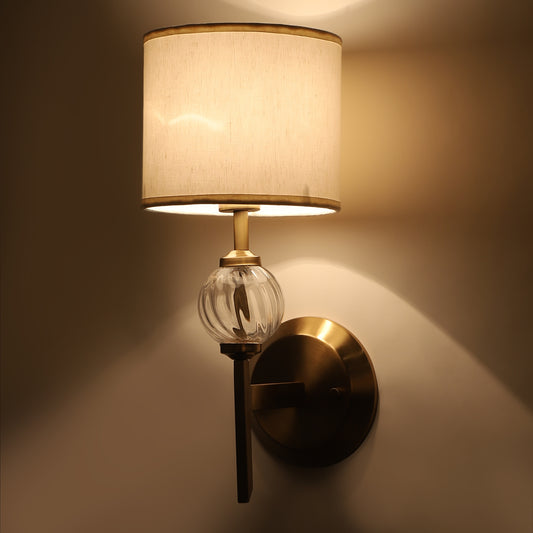 Round base with crystal ball wall light