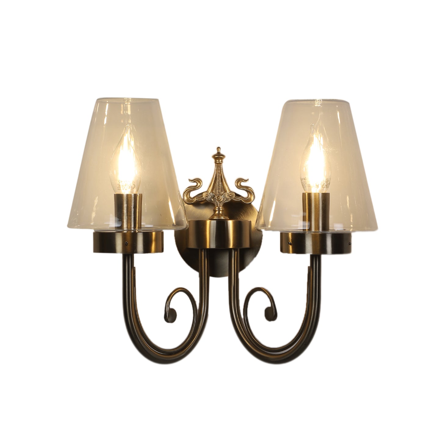 Double arm Wall Light with clear glass