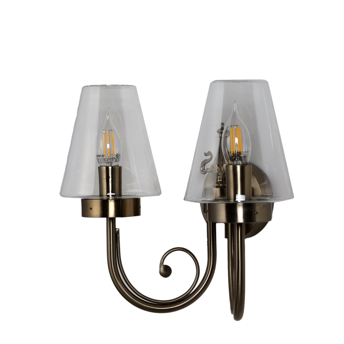 Double arm Wall Light with clear glass