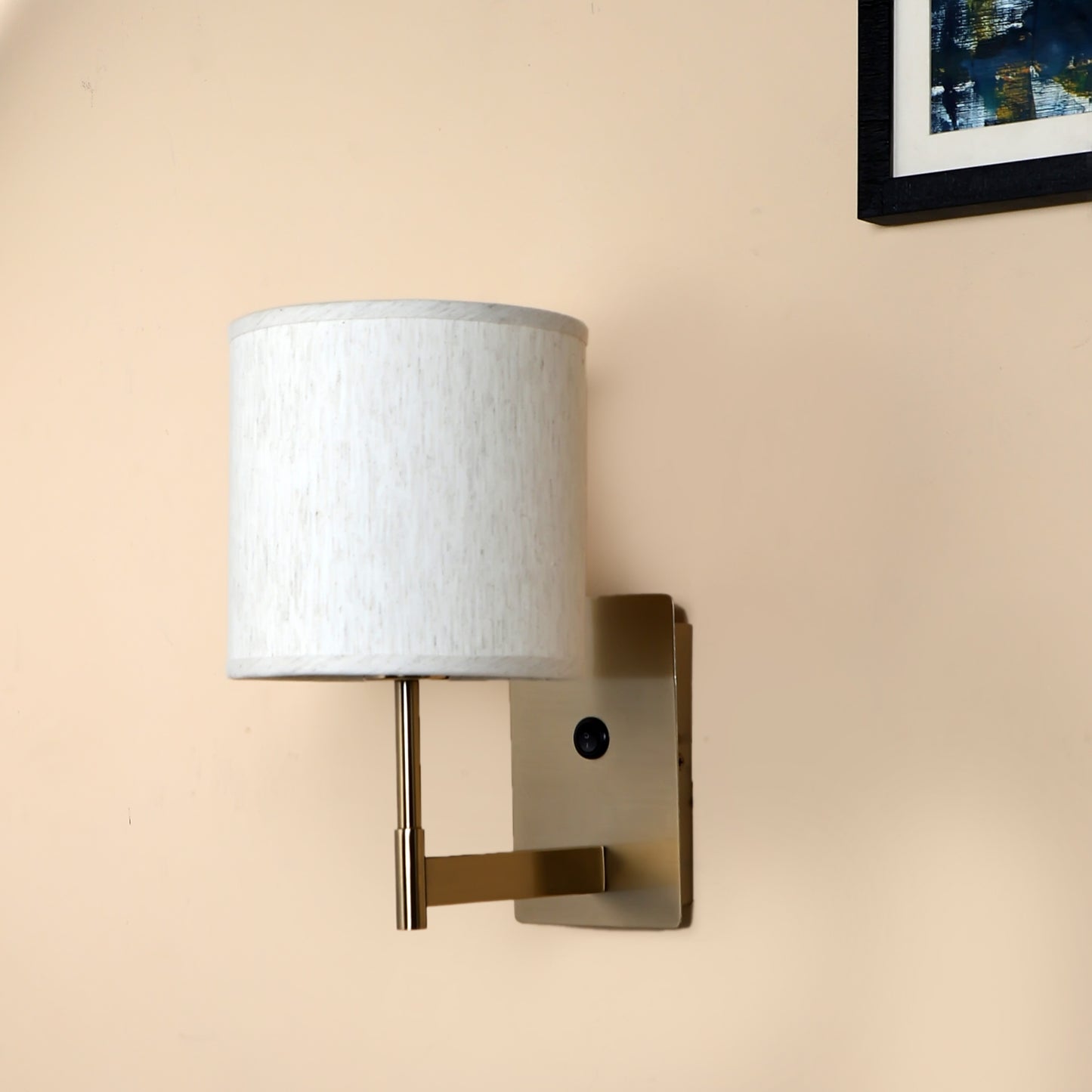 Rectangle base Single arm Wall Light with switch