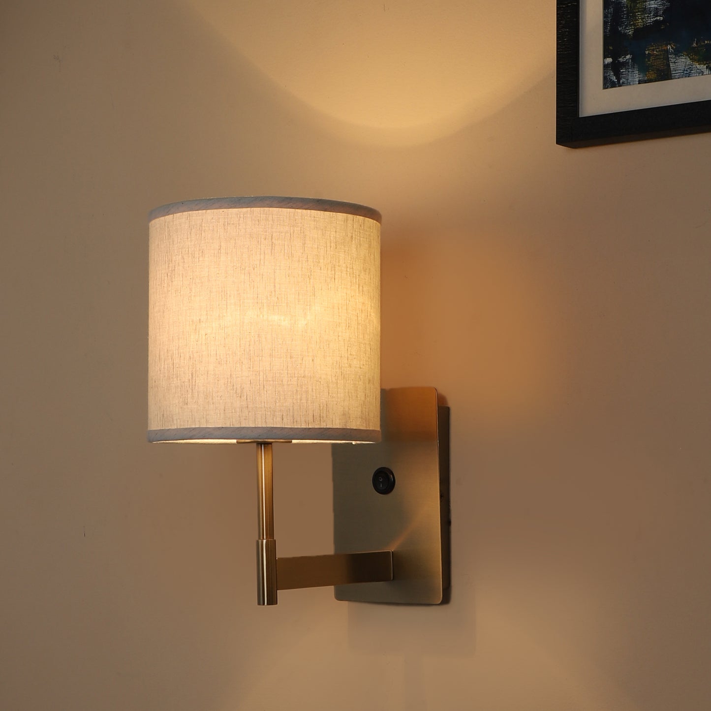 Rectangle base Single arm Wall Light with switch