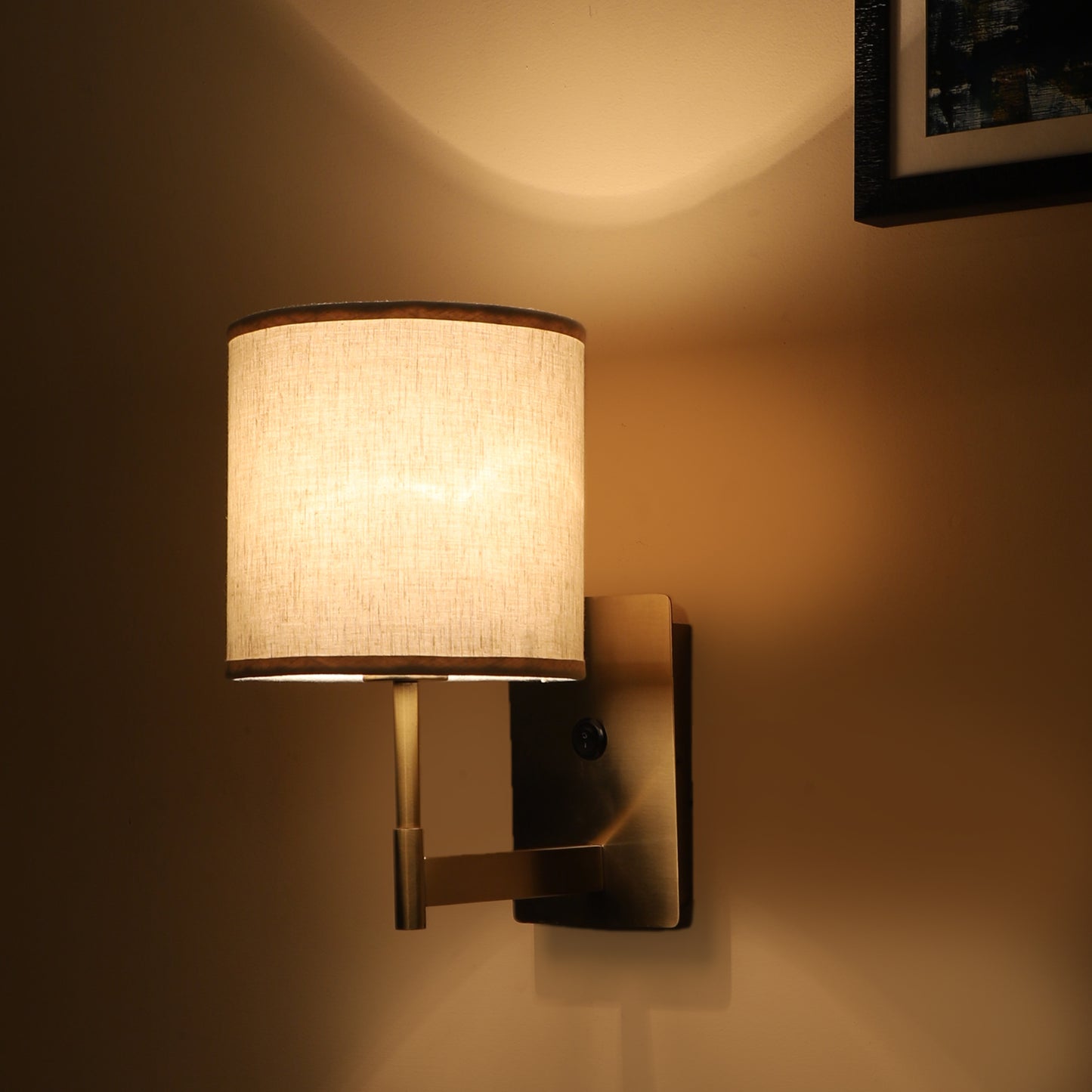 Rectangle base Single arm Wall Light with switch