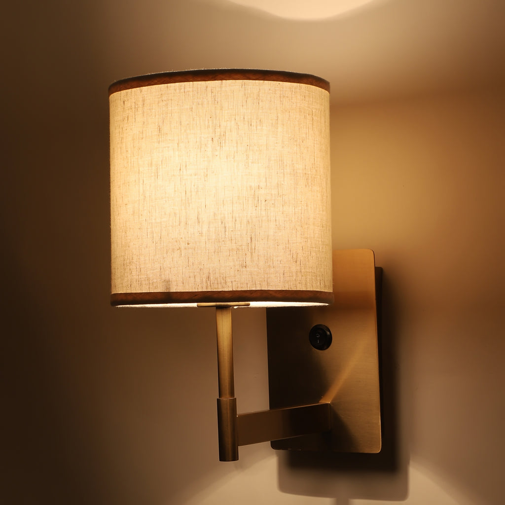 Rectangle base Single arm Wall Light with switch