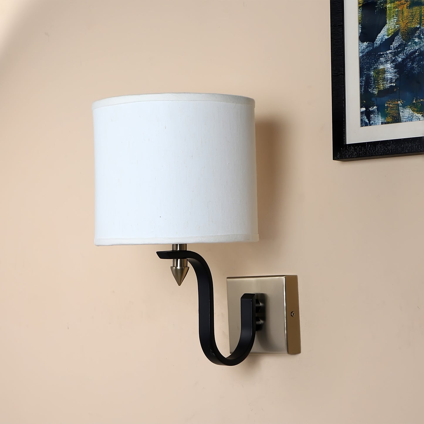 Square base Curl arm Wall Light