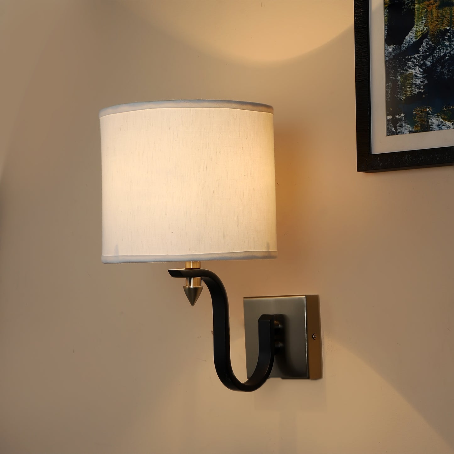 Square base Curl arm Wall Light