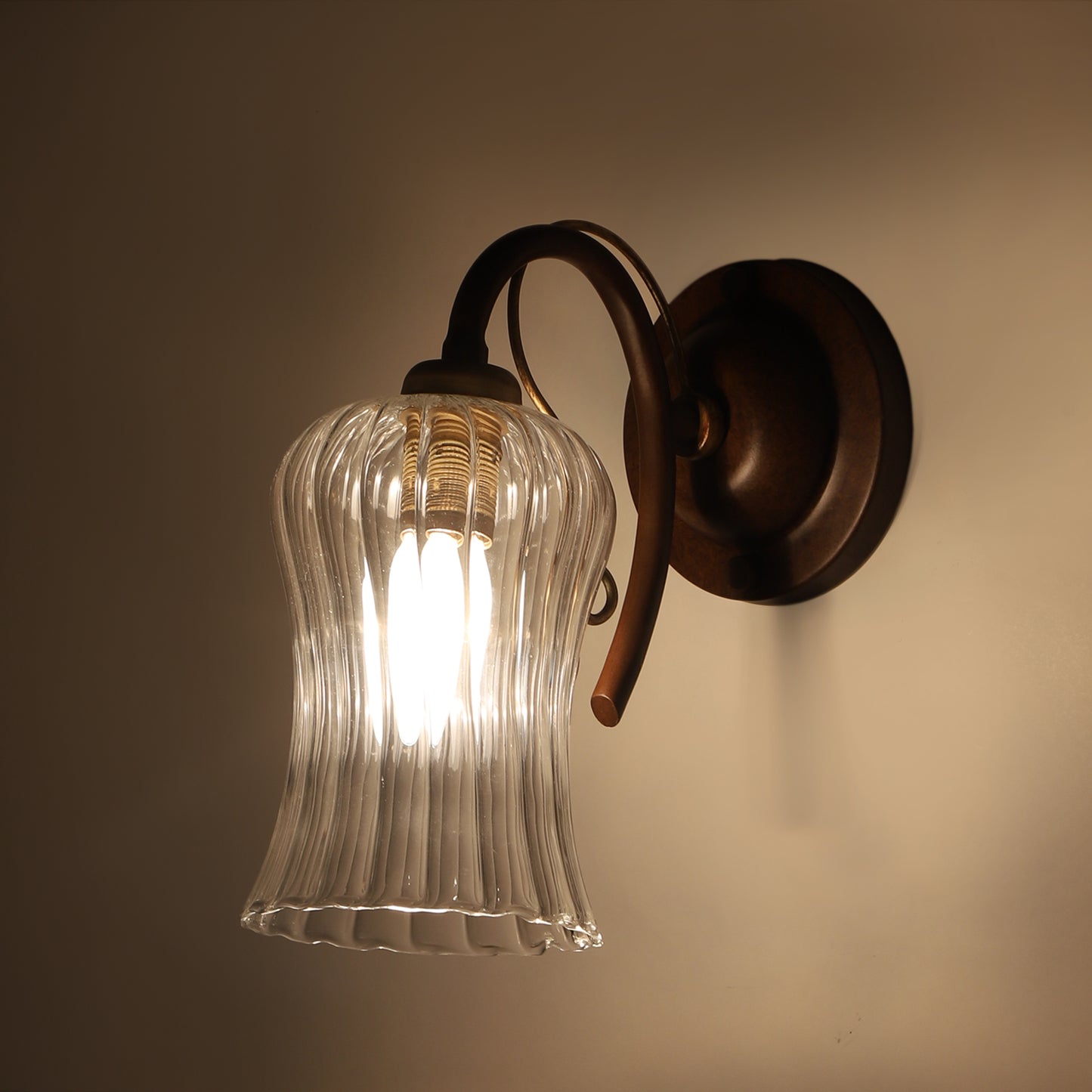 Round base Downward single arm Wall Light